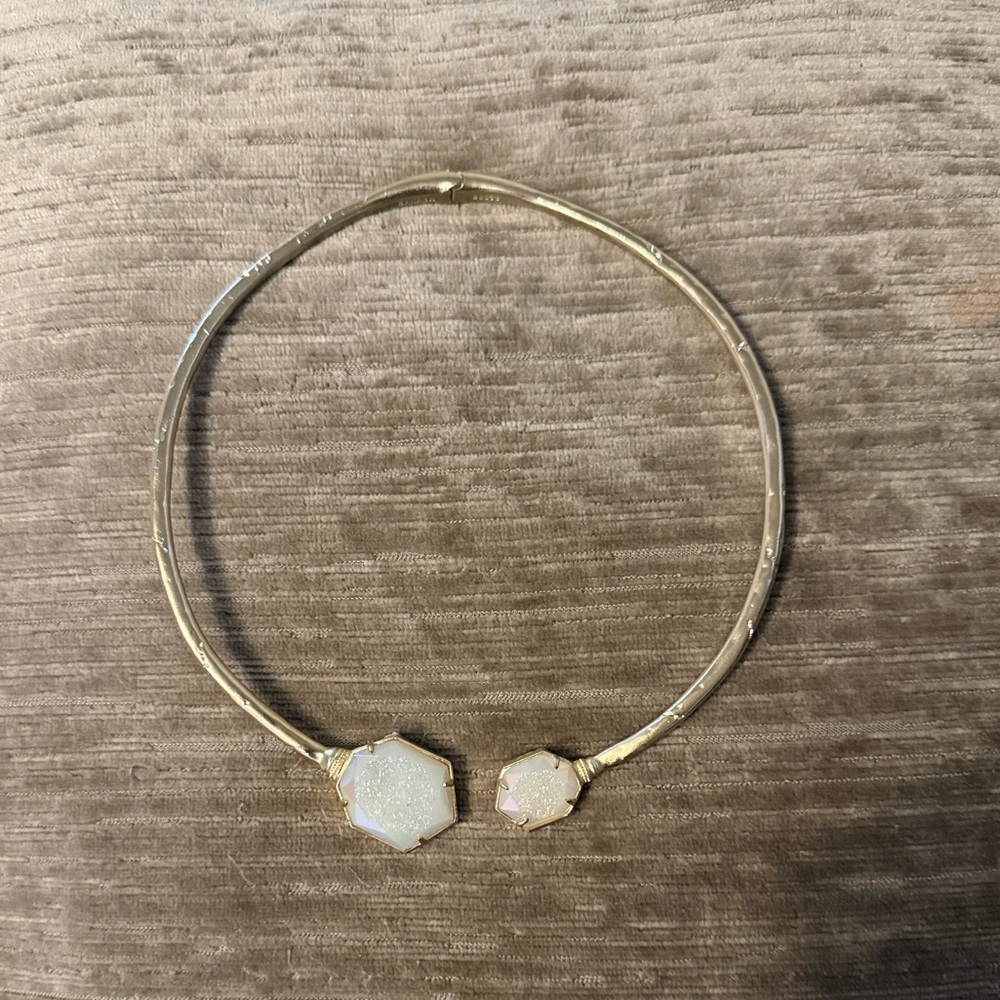 Kendra Scott Gold Coursen Necklace with Iridescent drusy
